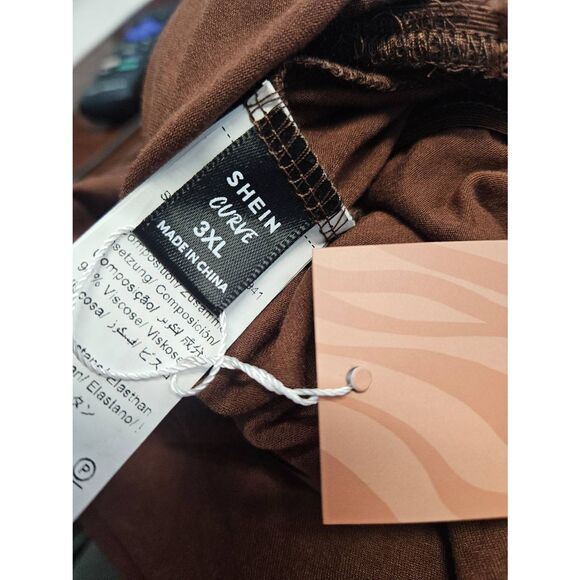 SHEIN Sexy Shorts Romper SZ 3XL Brown Halter NEW TAGS - Picture 9 of 9